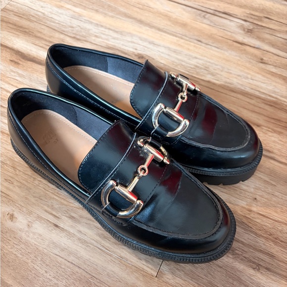 H&M Shoes - H&M Black Loafers with Silver Buckle